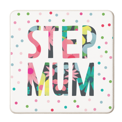 Step mum floral - personalised beer coaster by The Boy and the Bear