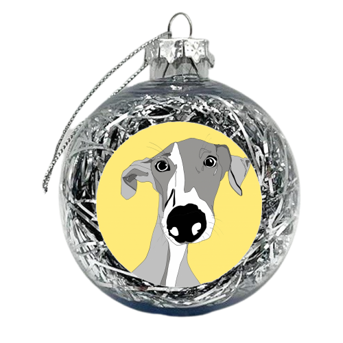 Steven The Whippet - xmas bauble by Casey Rogers