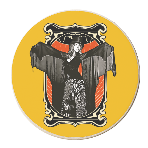 Stevie Nicks Illustration - personalised beer coaster by Vallely Studios