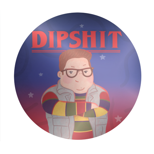 Stranger Things Dipshit Derek - Circle Sticker by Loren Grosvenor