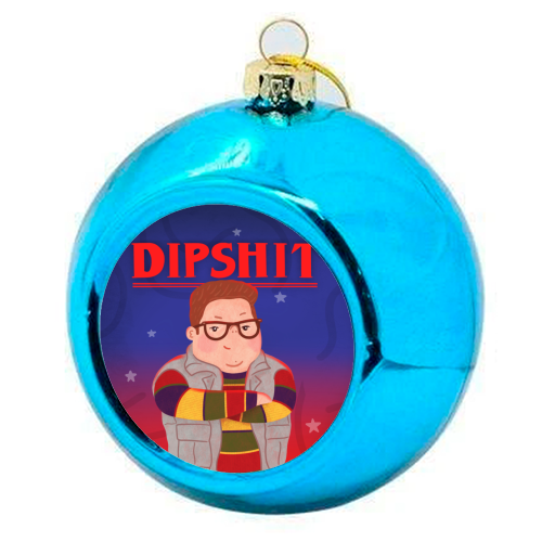 Stranger Things Dipshit Derek - colourful christmas bauble by Loren Grosvenor