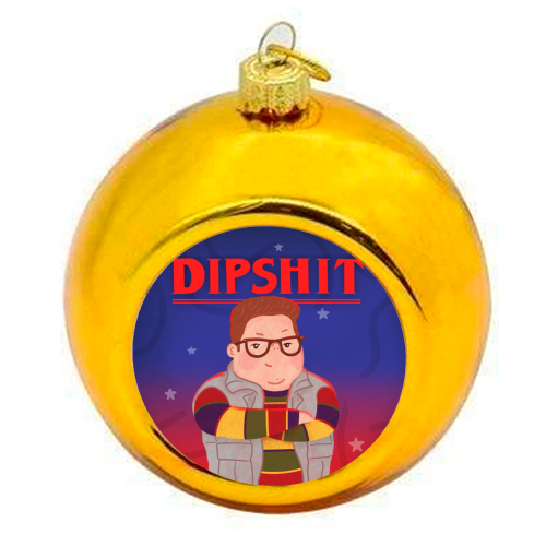 Stranger Things Dipshit Derek - colourful christmas bauble by Loren Grosvenor