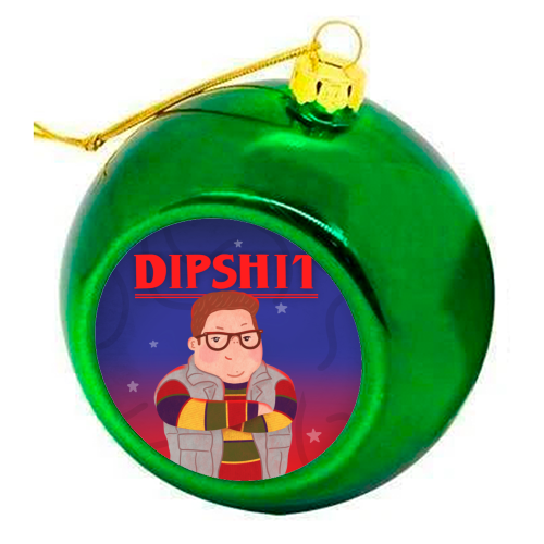 Stranger Things Dipshit Derek - colourful christmas bauble by Loren Grosvenor