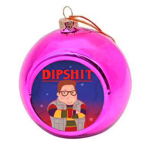 Stranger Things Dipshit Derek - colourful christmas bauble by Loren Grosvenor