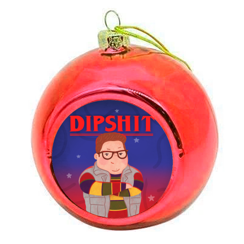 Stranger Things Dipshit Derek - colourful christmas bauble by Loren Grosvenor