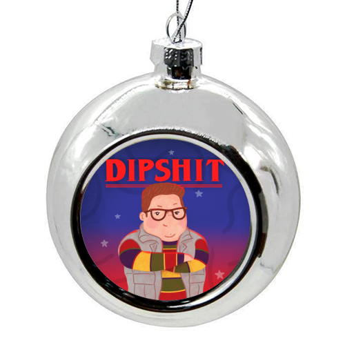 Stranger Things Dipshit Derek - colourful christmas bauble by Loren Grosvenor