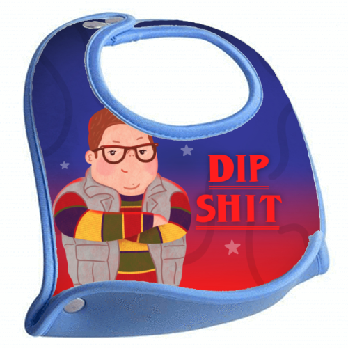 Stranger Things Dipshit Derek - feeding bib by Loren Grosvenor