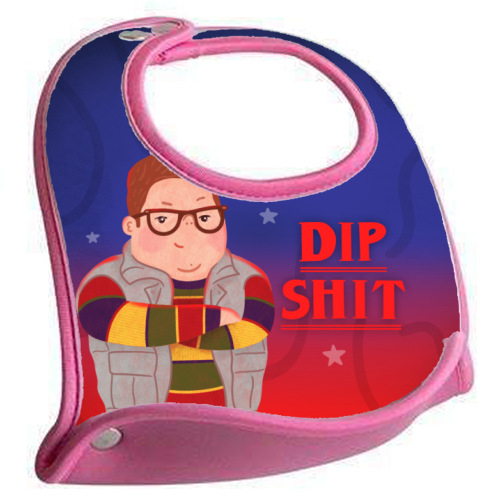 Stranger Things Dipshit Derek - feeding bib by Loren Grosvenor