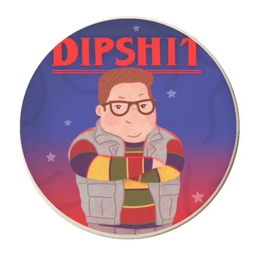 Stranger Things Dipshit Derek - personalised beer coaster by Loren Grosvenor