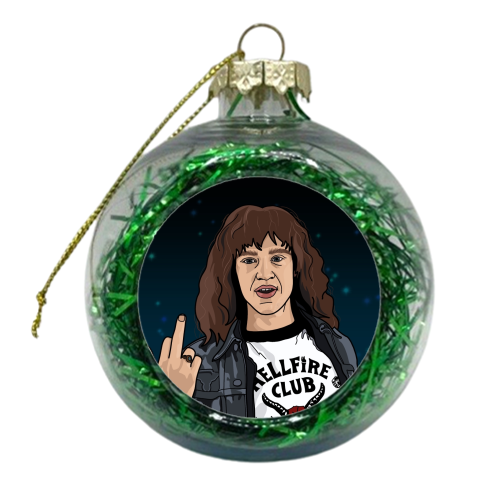 Eddie Stranger Things - xmas bauble by The Girl Next Draw
