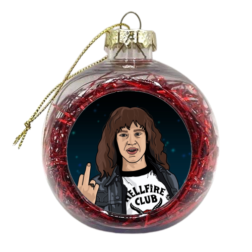 Eddie Stranger Things - xmas bauble by The Girl Next Draw