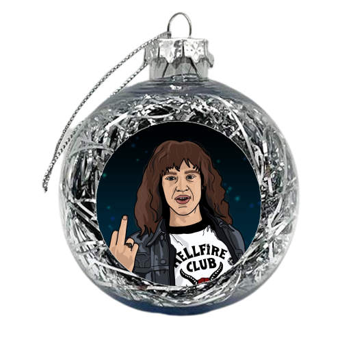 Eddie Stranger Things - xmas bauble by The Girl Next Draw