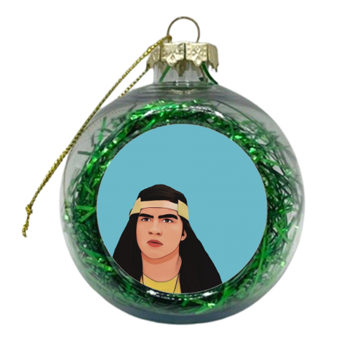 Stranger Things: Surfer Boy Pizza Argyle - xmas bauble by Giddy Kipper