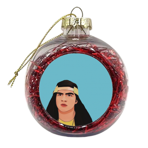 Stranger Things: Surfer Boy Pizza Argyle - xmas bauble by Giddy Kipper