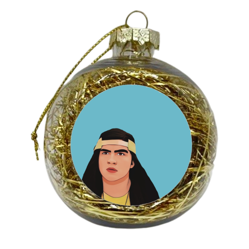 Stranger Things: Surfer Boy Pizza Argyle - xmas bauble by Giddy Kipper