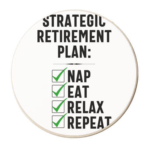 strategic retirement plan - personalised beer coaster by timsal shol