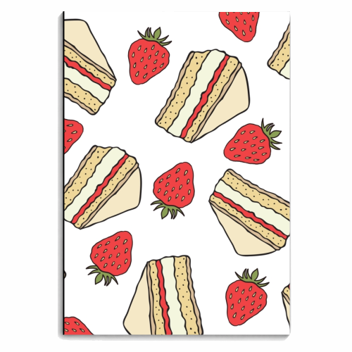 Strawberries and cake - personalised A4, A5, A6 notebook by Stonefoxes