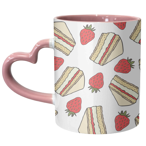 Strawberries and cake - unique mug by Stonefoxes