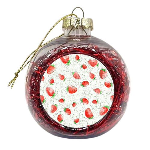 Strawberry fields - xmas bauble by DejaReve