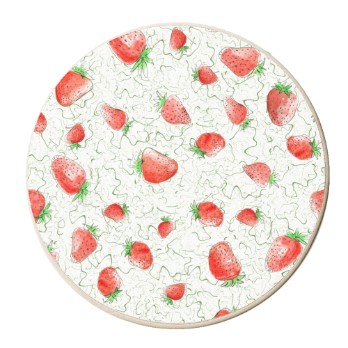 Strawberry fields - personalised beer coaster by DejaReve