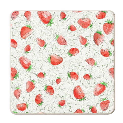 Strawberry fields - personalised beer coaster by DejaReve