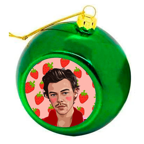 Strawberry Harry - colourful christmas bauble by DOLLY WOLFE