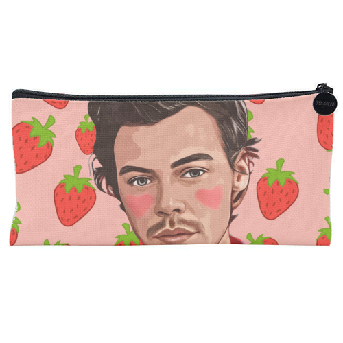 Strawberry Harry - flat pencil case by DOLLY WOLFE