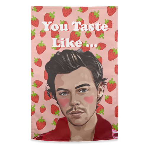 Strawberry Harry - funny tea towel by DOLLY WOLFE
