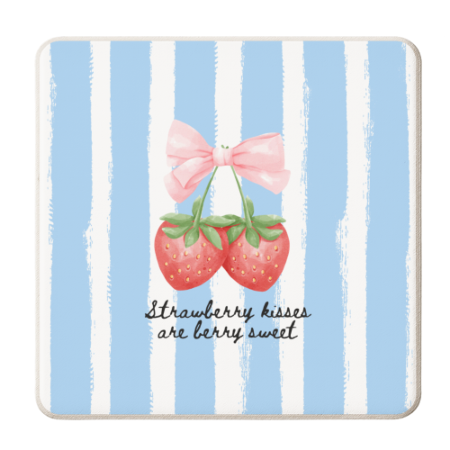 Strawberry Kisses - personalised beer coaster by Ms Doodle