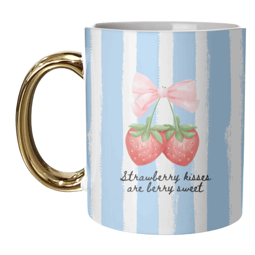 Strawberry Kisses - unique mug by Ms Doodle
