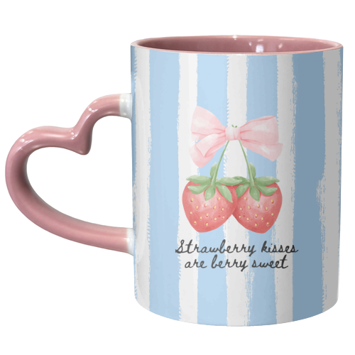 Strawberry Kisses - unique mug by Ms Doodle