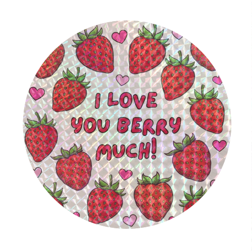 STRAWBERRY LOVE! - Circle Sticker by Lilly Rose