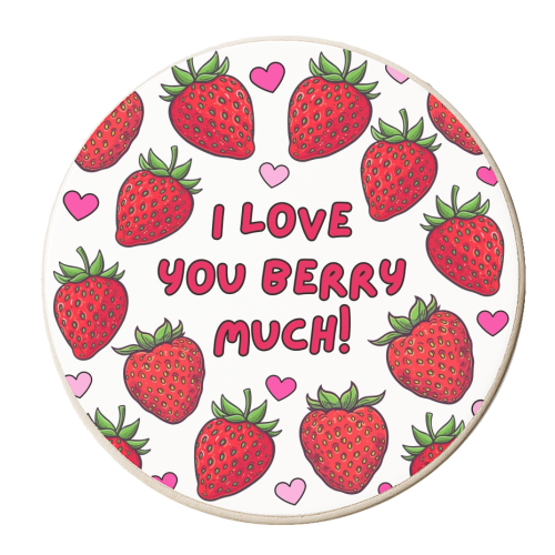 STRAWBERRY LOVE! - personalised beer coaster by Lilly Rose
