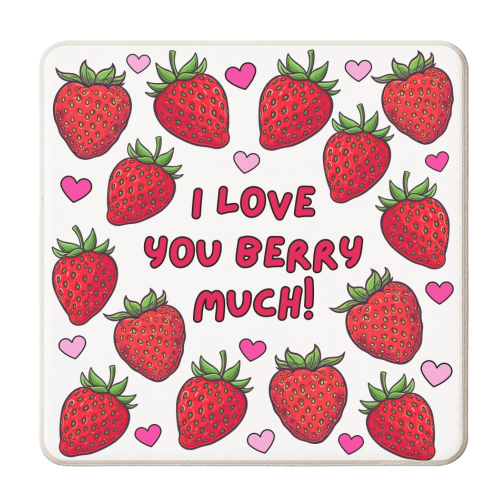 STRAWBERRY LOVE! - personalised beer coaster by Lilly Rose