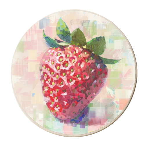 Strawberry - personalised beer coaster by DejaReve