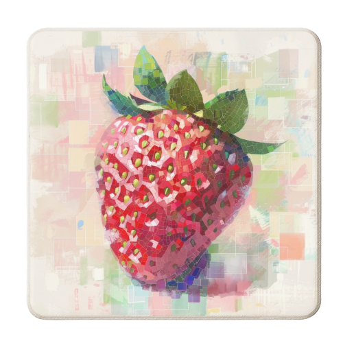 Strawberry - personalised beer coaster by DejaReve