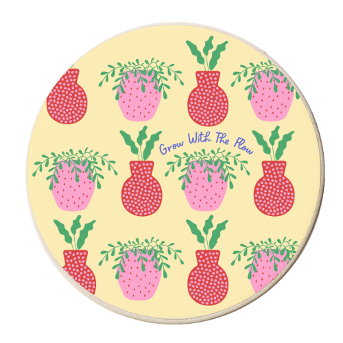 Strawberry & Pomegranate Planters - personalised beer coaster by Nida Designs