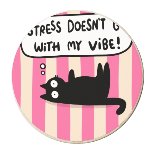 Stress Doesn't Go With My Vibe - personalised beer coaster by The Paper Tail