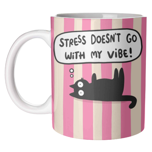 Stress Doesn't Go With My Vibe - unique mug by The Paper Tail