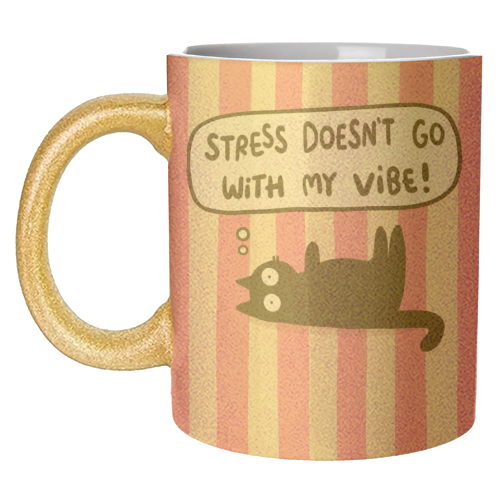 Stress Doesn't Go With My Vibe - unique mug by The Paper Tail