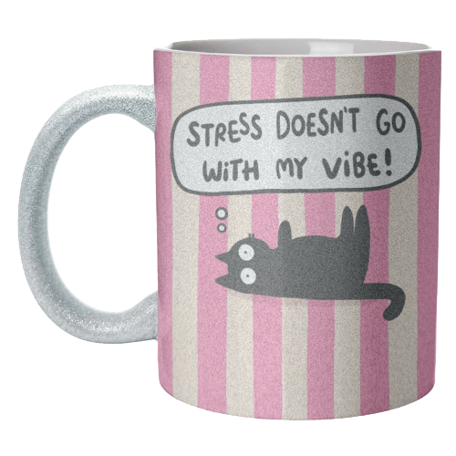 Stress Doesn't Go With My Vibe - unique mug by The Paper Tail