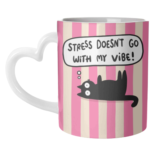 Stress Doesn't Go With My Vibe - unique mug by The Paper Tail
