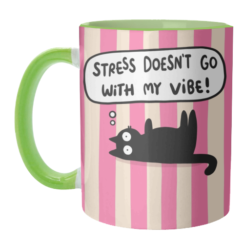 Stress Doesn't Go With My Vibe - unique mug by The Paper Tail