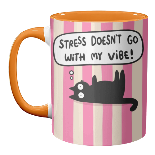 Stress Doesn't Go With My Vibe - unique mug by The Paper Tail