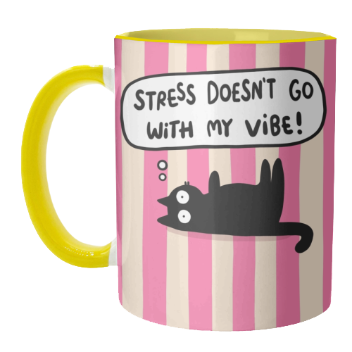 Stress Doesn't Go With My Vibe - unique mug by The Paper Tail