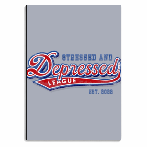 Stressed and depressed league print - personalised A4, A5, A6 notebook by The Girl Next Draw