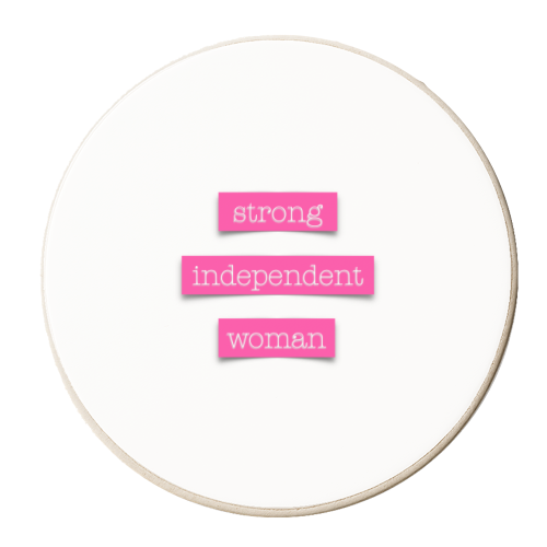 Strong Independent Woman - personalised beer coaster by Adam Regester