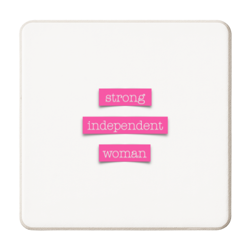 Strong Independent Woman - personalised beer coaster by Adam Regester