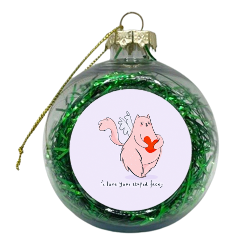 Stupid face cat - xmas bauble by Alice Palazon