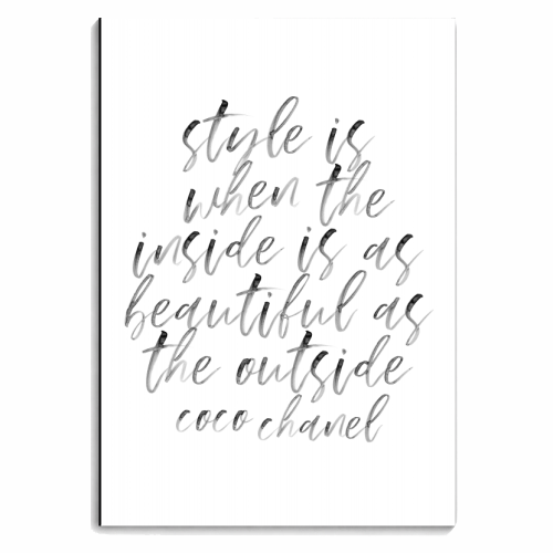 Style Is When the Inside Is As Beautiful As the Outside. -Coco Chanel Quote Watercolor Script - personalised A4, A5, A6 notebook by Toni Scott